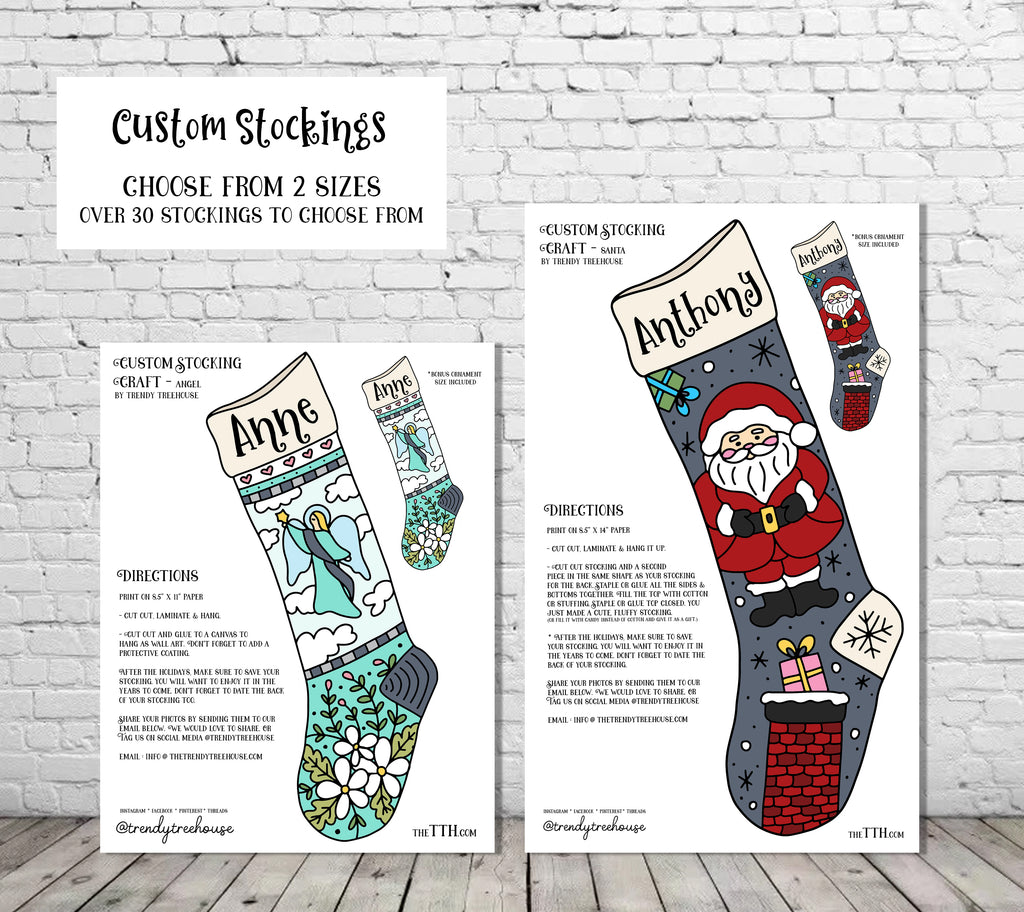 Print your own Christmas Stockings - digital file