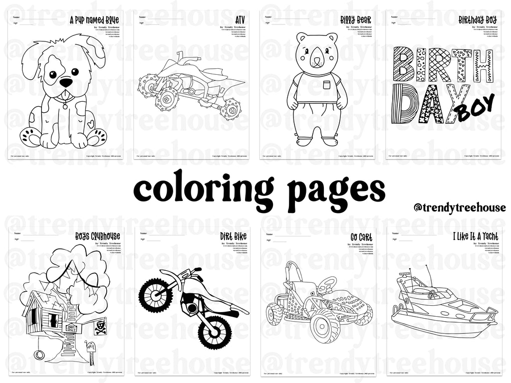 Boys Color Pages