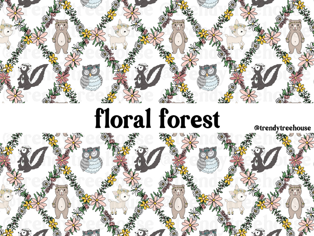 Floral Forest - seamless pattern - digital file