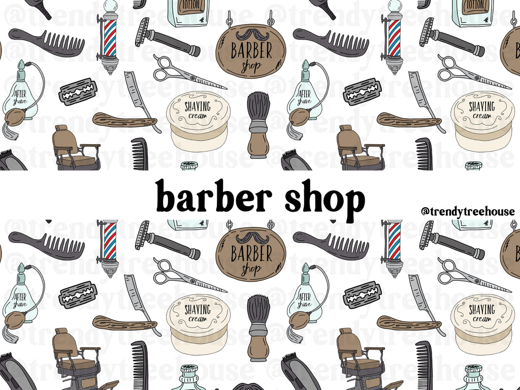 Barber Shop - seamless pattern - digital file