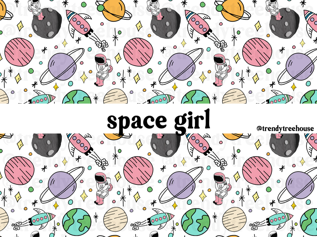 Space Girl - seamless pattern - digital file