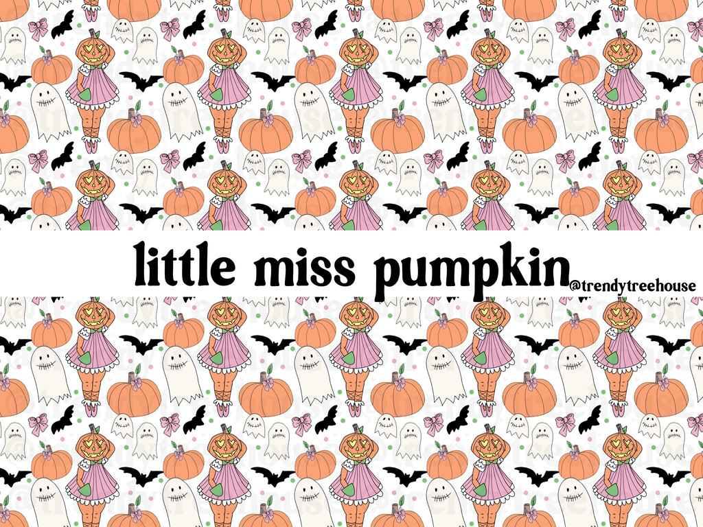 Little Miss Pumpkin - seamless pattern - digital file